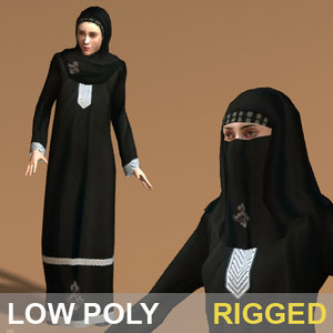 3d arab woman character rigged