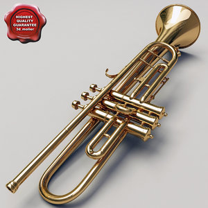 trumpet details modelled 3d model