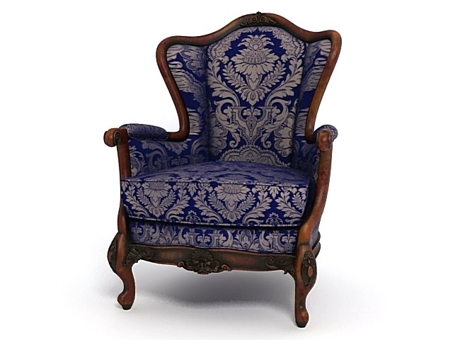 3d Model Of Antique Armchair, Antique Arm Chairs