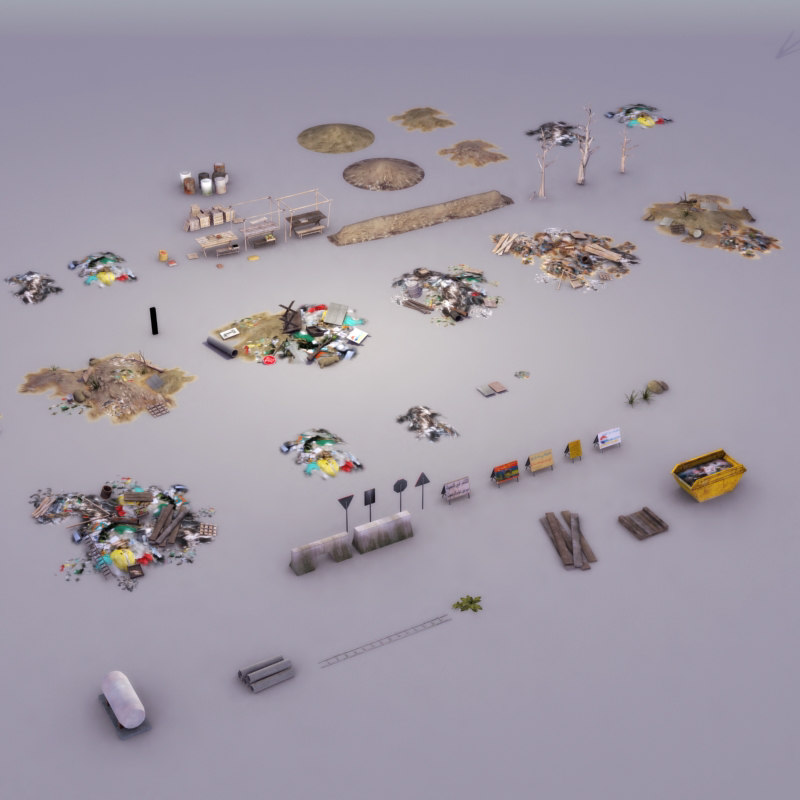 rubbish trash pile 3d model