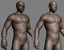muscled african male 3d model