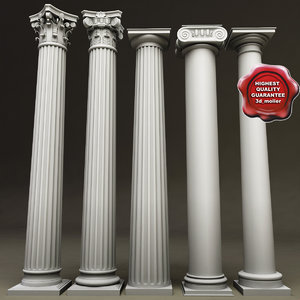 columns set composite 3d model