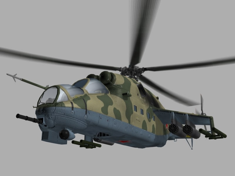 mi 24 soviet helicopter 3ds