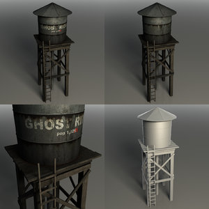3d water tower model