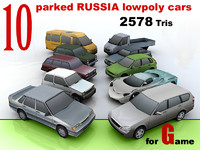 10 lowpoly RUSSIA car collection