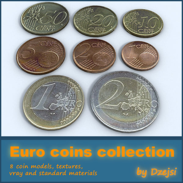 euro coins collections 3d 3ds