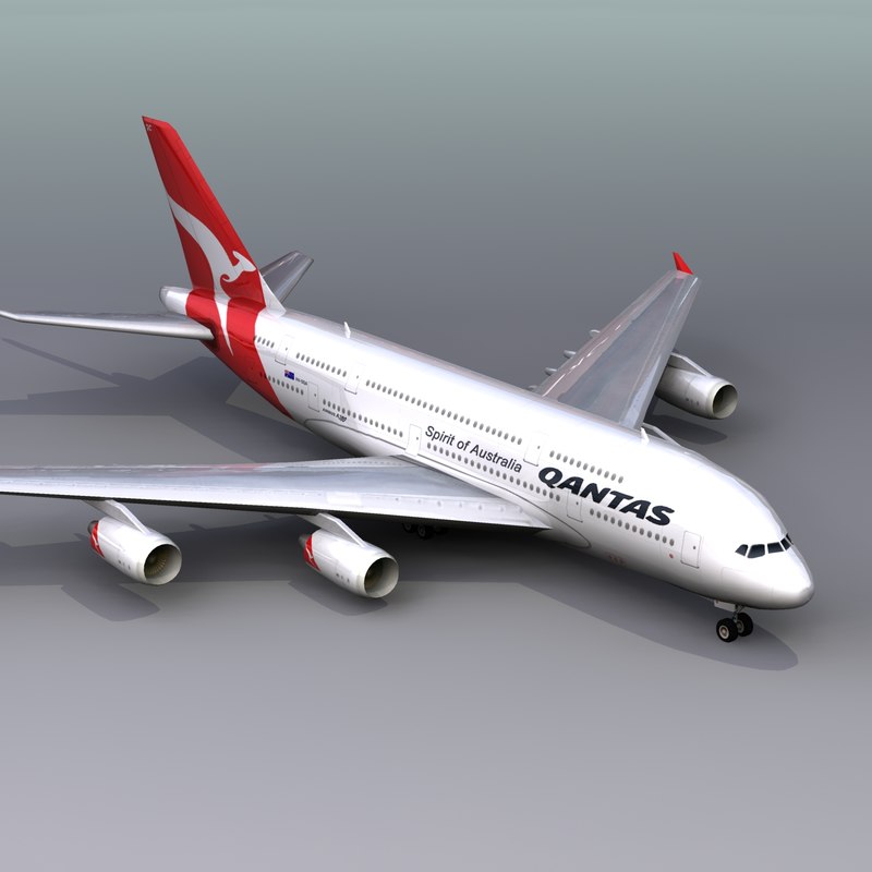 airbus a380 qantas 3d model