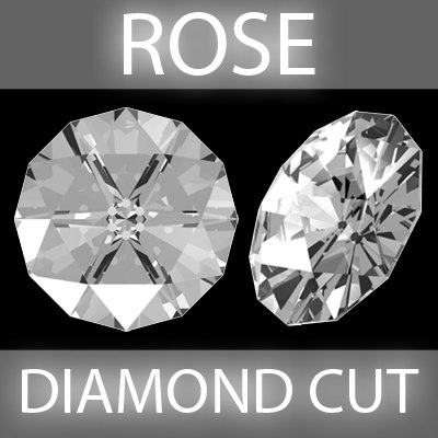  rose  diamond  cut 3d  model 