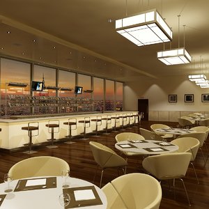 bar restaurant interior lighting 3d max