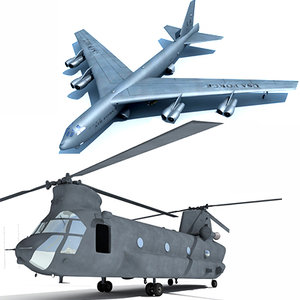 3d chinook helicopter b52 model