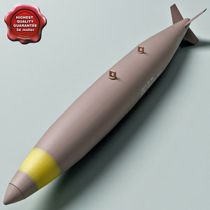 aircraft bomb mk-82 conical 3d model