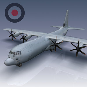 raf c-130j c4 hercules aircraft 3d model