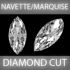 navette marquise diamond cut 3d model