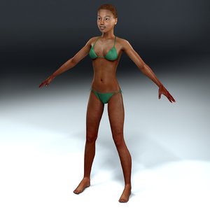 young female nude 3d model