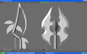 weapons staff axe 3d model