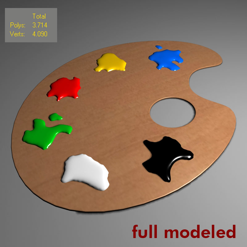 3d model paint palette
