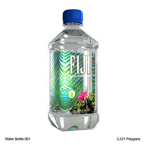 3d model fiji water bottle