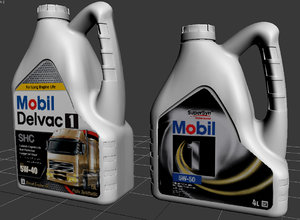 plastic oil bottle 4l 3d model