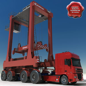 container truck straddle carrier 3d model