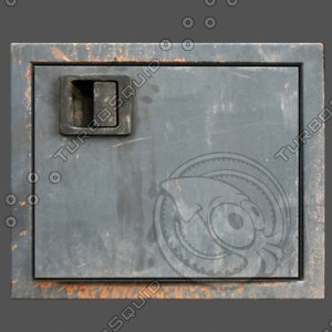 weathered door metal hatch 3d c4d