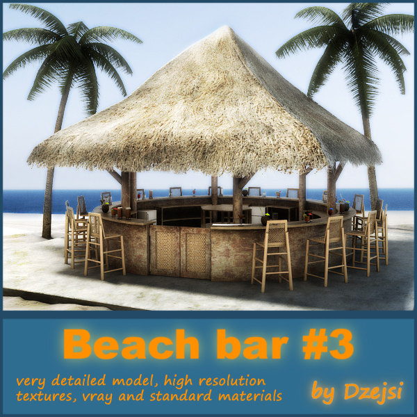 beach bar 3d model