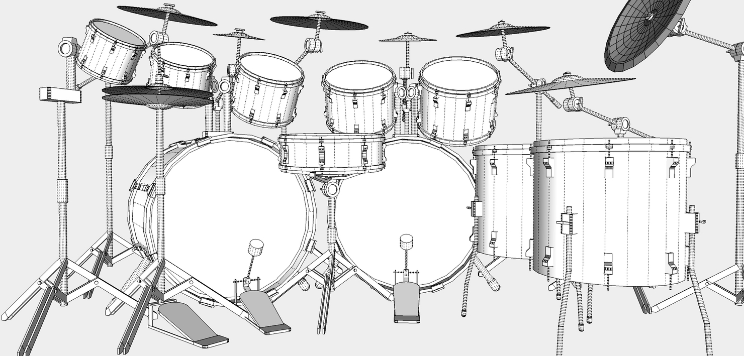 3d metal drum kit