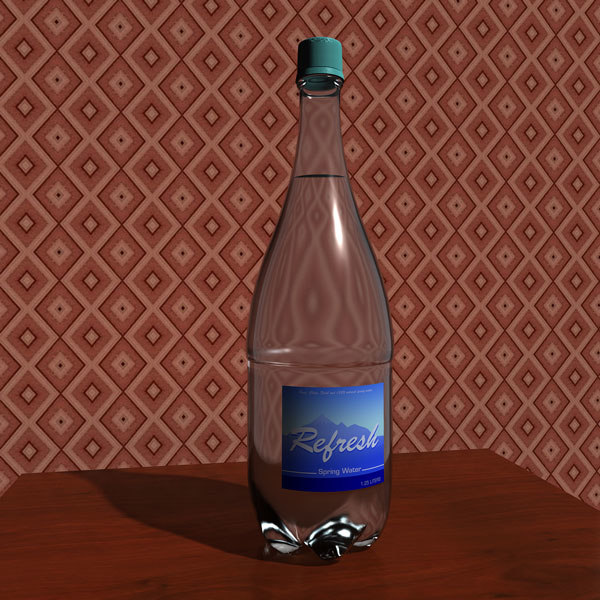 material plastic bottle max 3ds water bottle model 3d