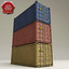 3d containers set modelled