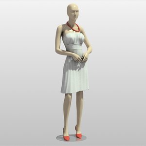 woman mannequin dress 3d max