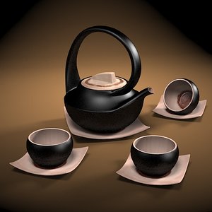 japan tea set 3d max