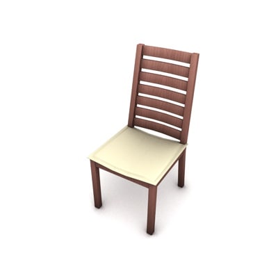 Modelo 3d Silla De Comedor Madera, Tall Wooden Dining Chairs