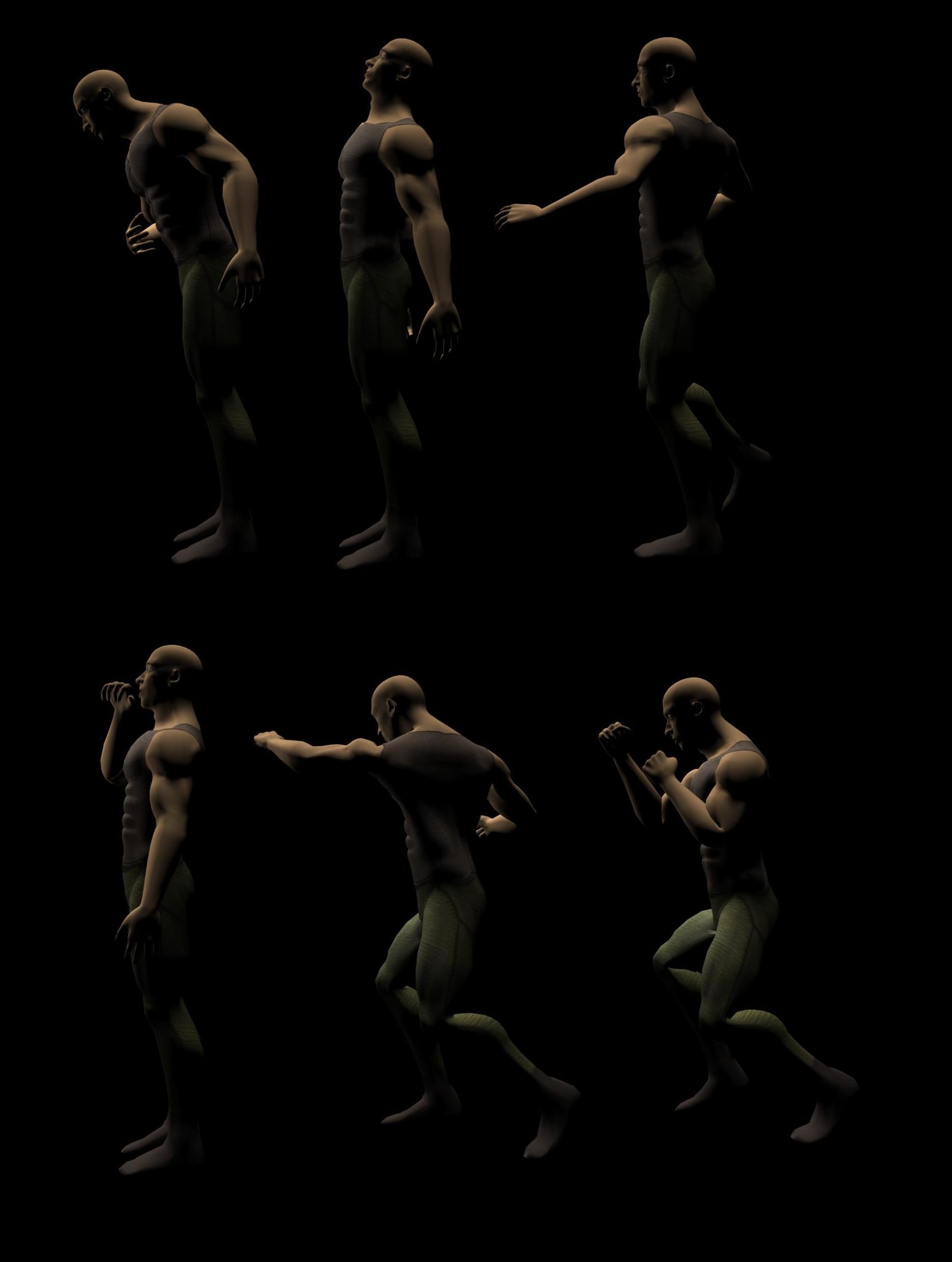 human male animations 3d model