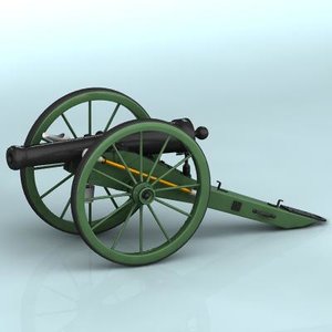 3d model civil war cannon