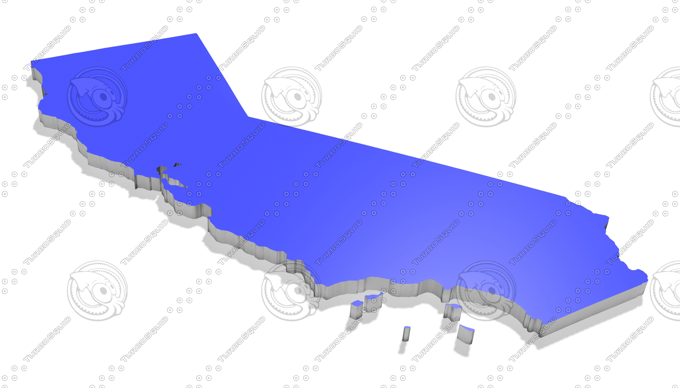 3d relief california model