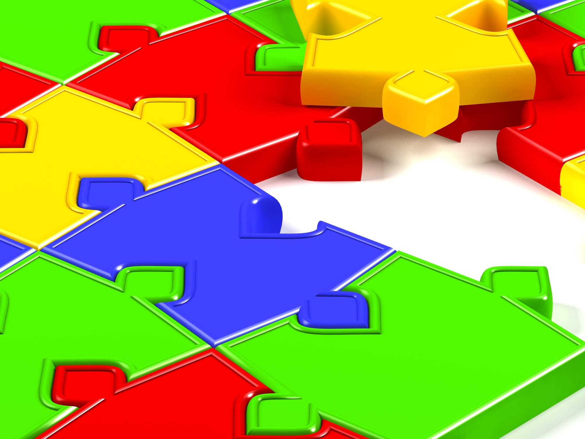 7 jigsaw puzzles different 3d model