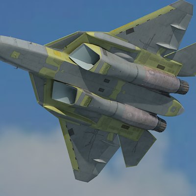 versions prototype sukhoi t-50 3d model