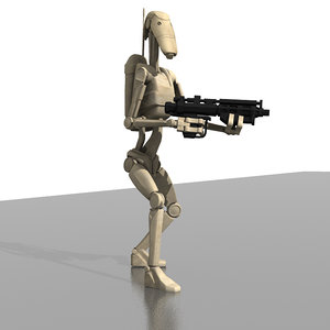 character rigged droids 3d model