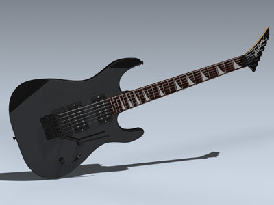 jackson dinky reverse guitar 3d model