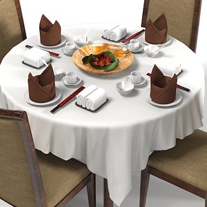 japanese table restaurant 3d model