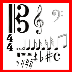 musical symbols 3d model