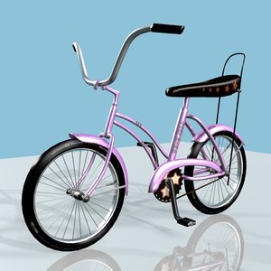 pink bicycle 3d model