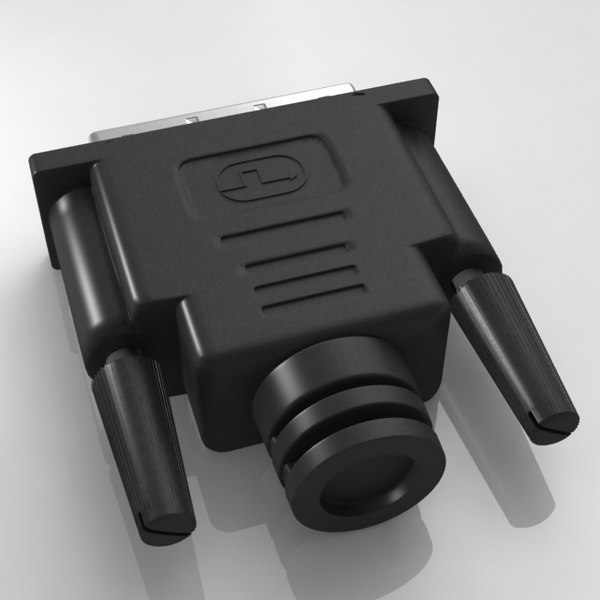 dvi-i connector female 3d model
