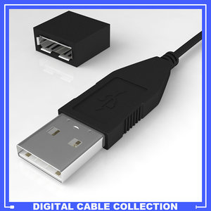 usb cable female connection 3d model