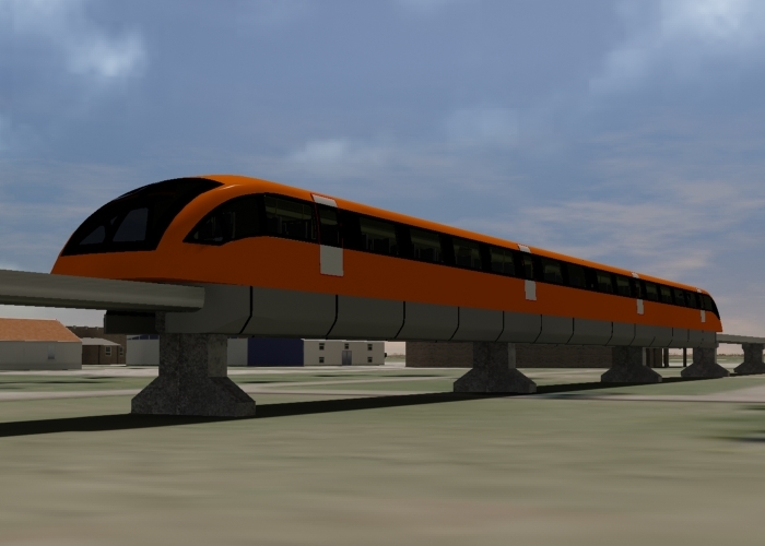 德国transrapid磁悬浮高速单轨列车3d模型