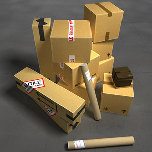 cardboard box 3d model
