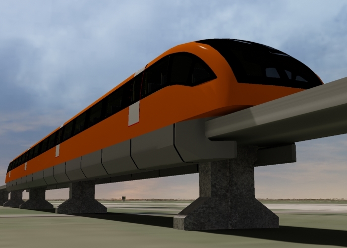 德国transrapid磁悬浮高速单轨列车3d模型