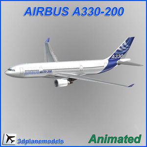 airbus a330-200 aircraft landing 3d model