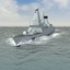 bow ship wake animation 3d model