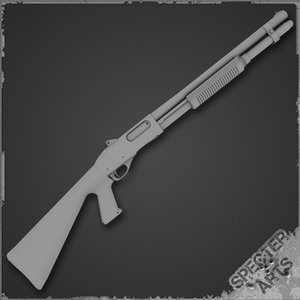 870 tactical shotgun 3d model