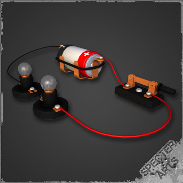 illustration simple series circuit 3d model